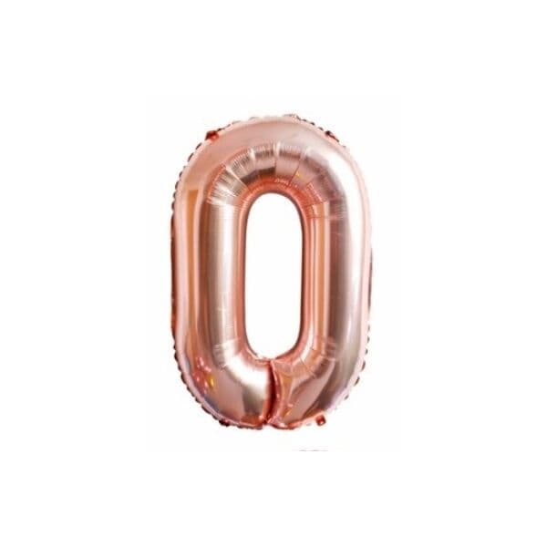 Цифра F "Розовое золото, 0" 16"