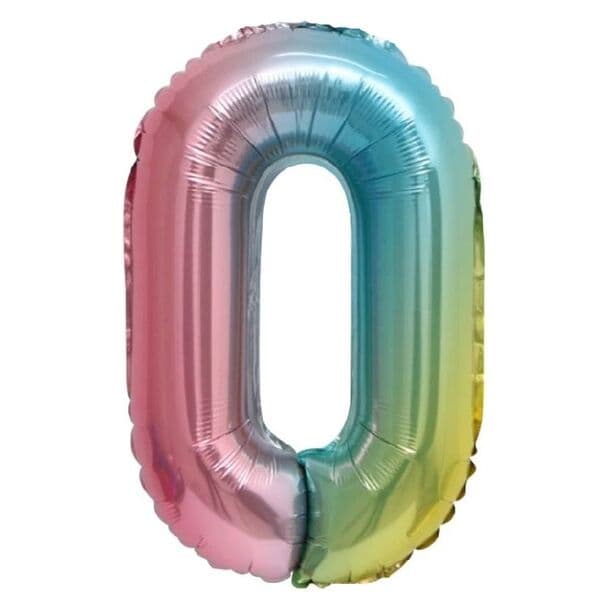 Цифра F "Нежная радуга, Градиент, 0" 16"