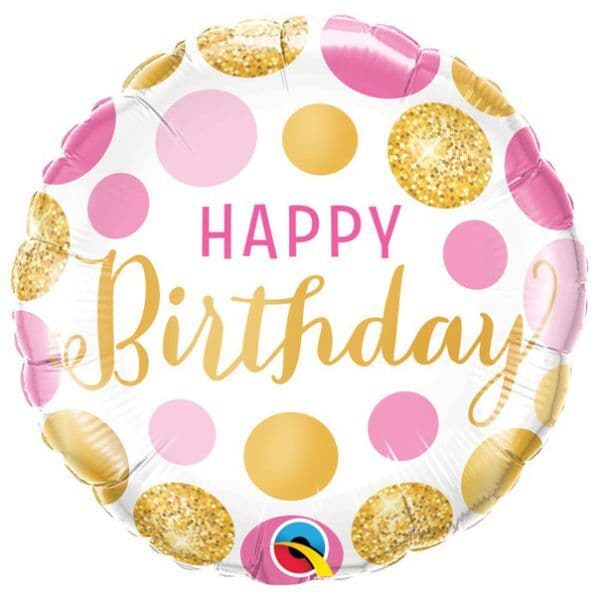 Круг Q «Happy birthday, круги розово-золотые»