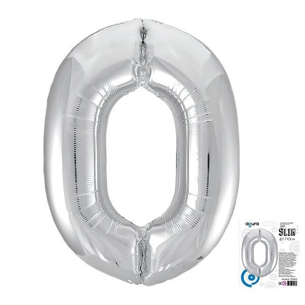 Цифра Ag "Серебро, Slim 0" 40"
