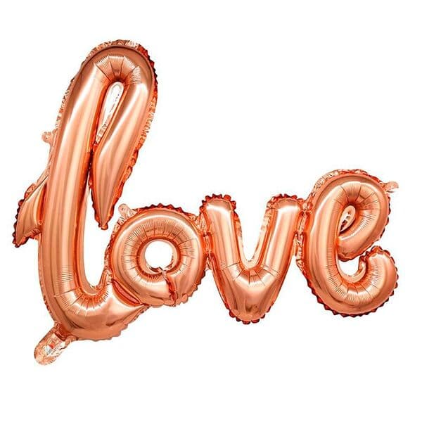Надпись F, Love, розовое золото
