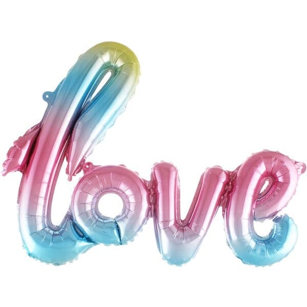 Надпись F, Love, Нежная радуга, Градиент