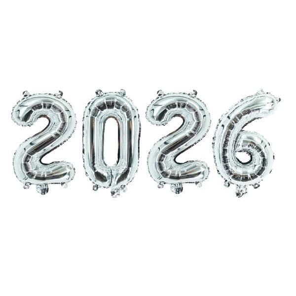 Набор цифр 2026, (16") серебро