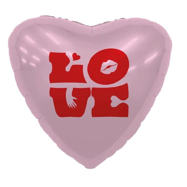 Сердце Ag «LOVE, Розовый» 19″