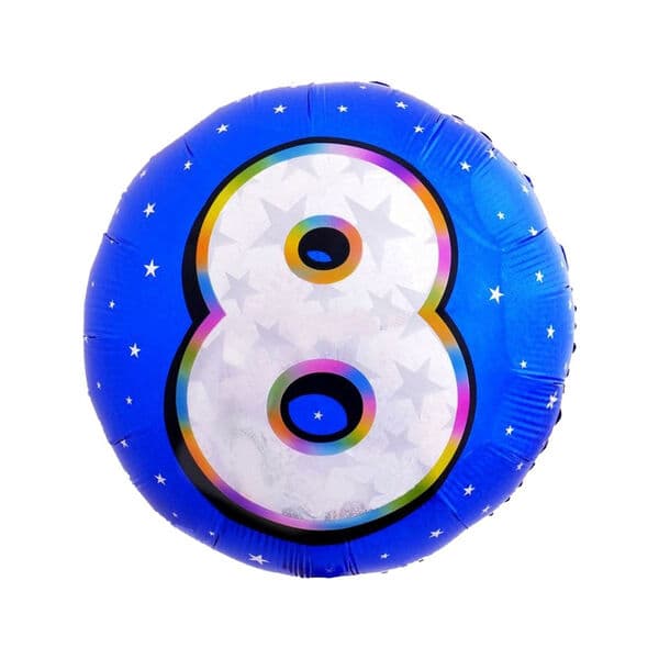 Цифра, Круг, F "Синий, 8" 18"