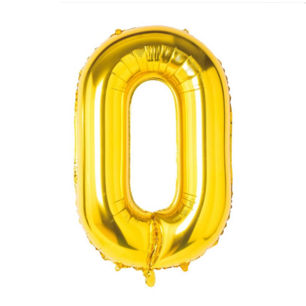 Цифра F "Золото, 0" 16"