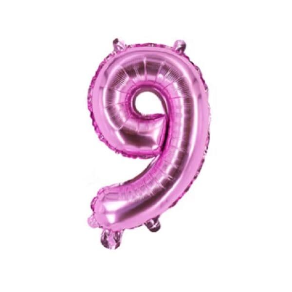 Цифра F "Розовый, 9" 16"